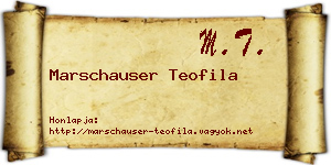 Marschauser Teofila névjegykártya